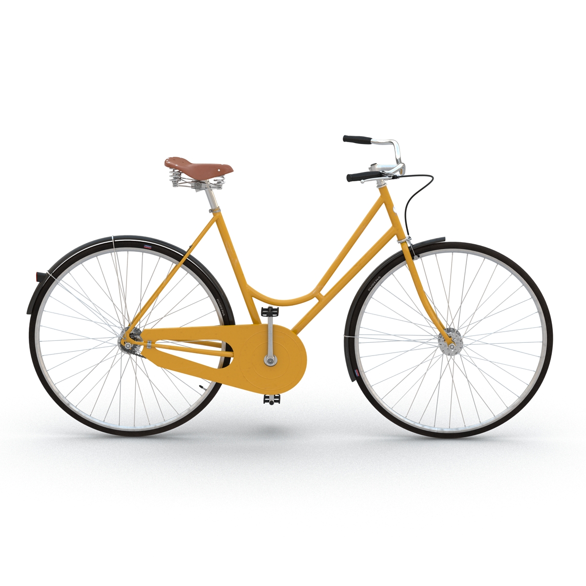 3D City Bike Yellow Rigged model