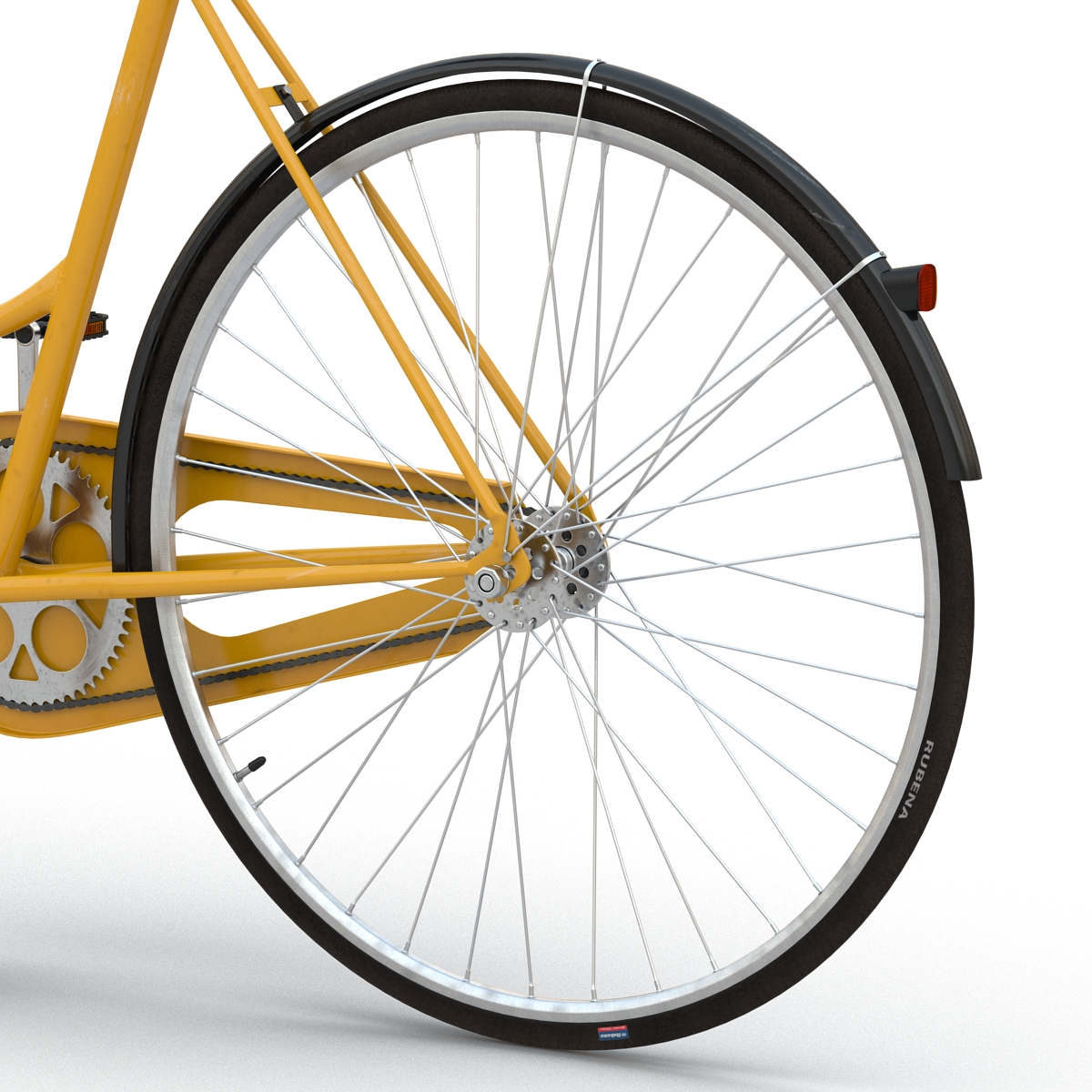 3D City Bike Yellow Rigged model