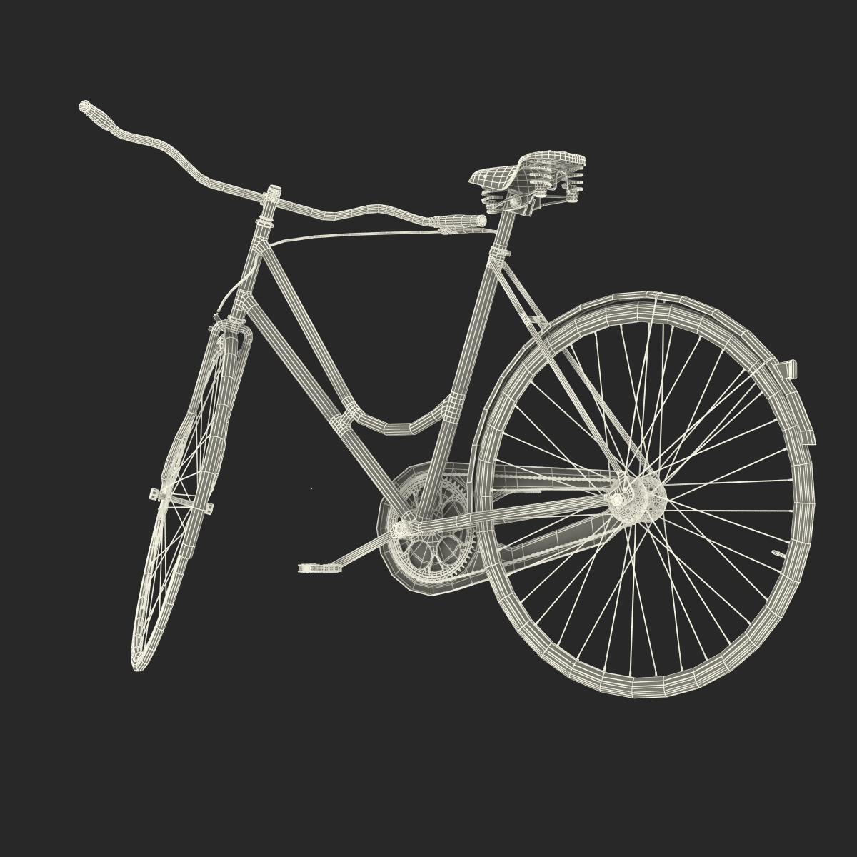 3D City Bike Yellow Rigged model