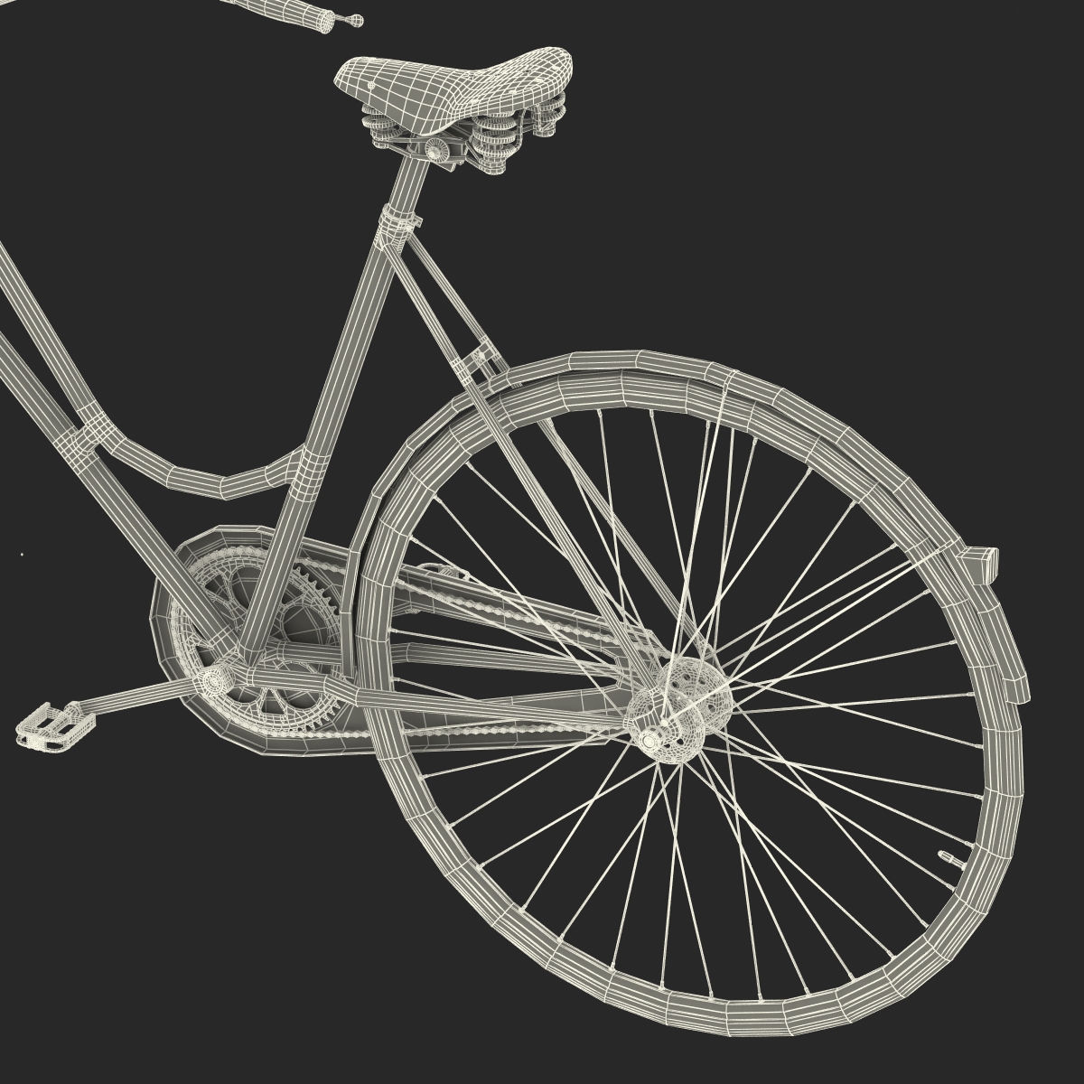 3D City Bike Yellow Rigged model