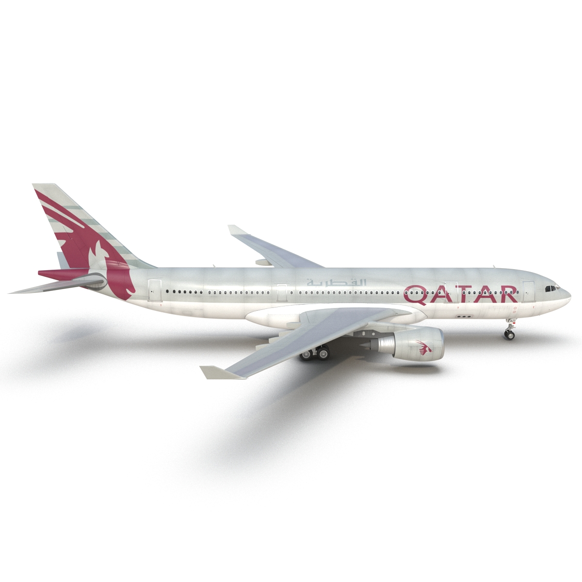 Jet Airliner Airbus A330-200 Qatar 3D model