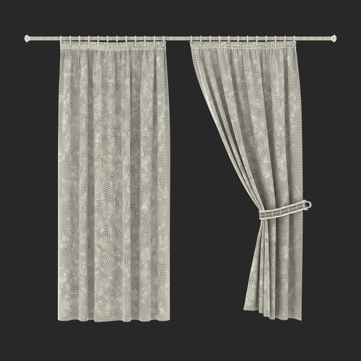 3D model Curtain 2 Brown