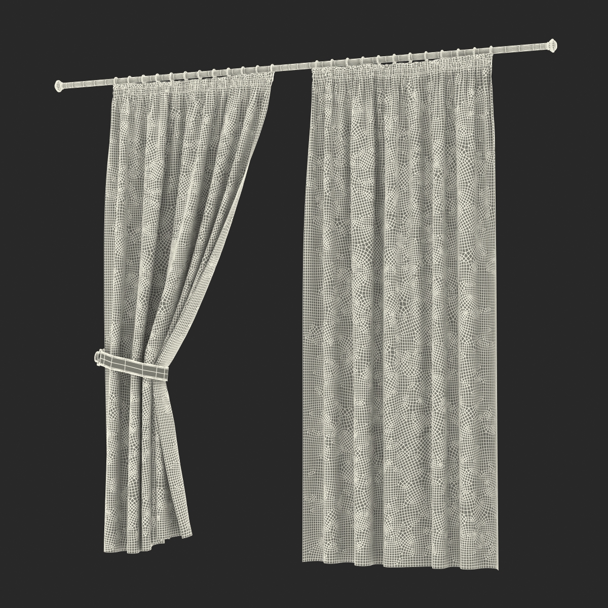 3D model Curtain 2 Brown