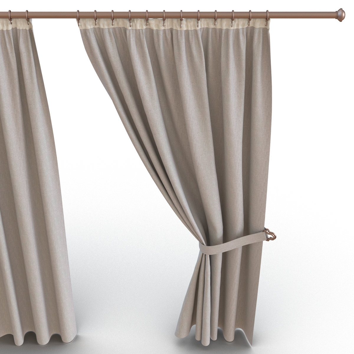 Curtain 2 Gray 3D model