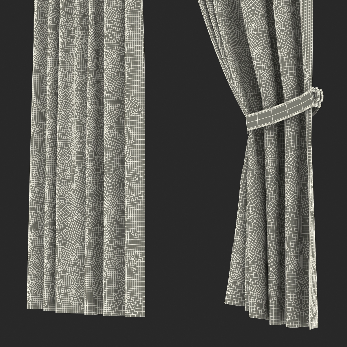 Curtain 2 Gray 3D model