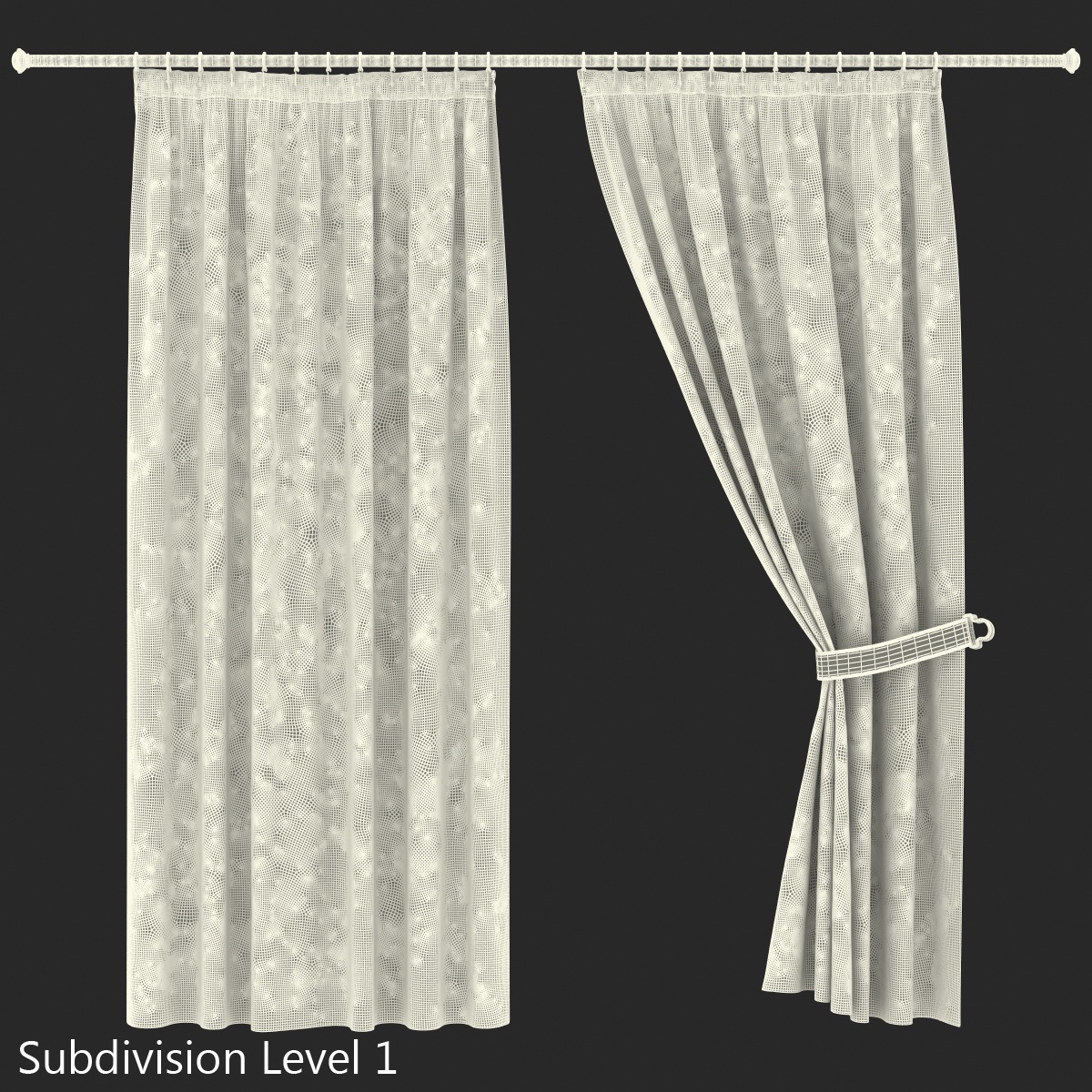 3D model Curtain 2 Green