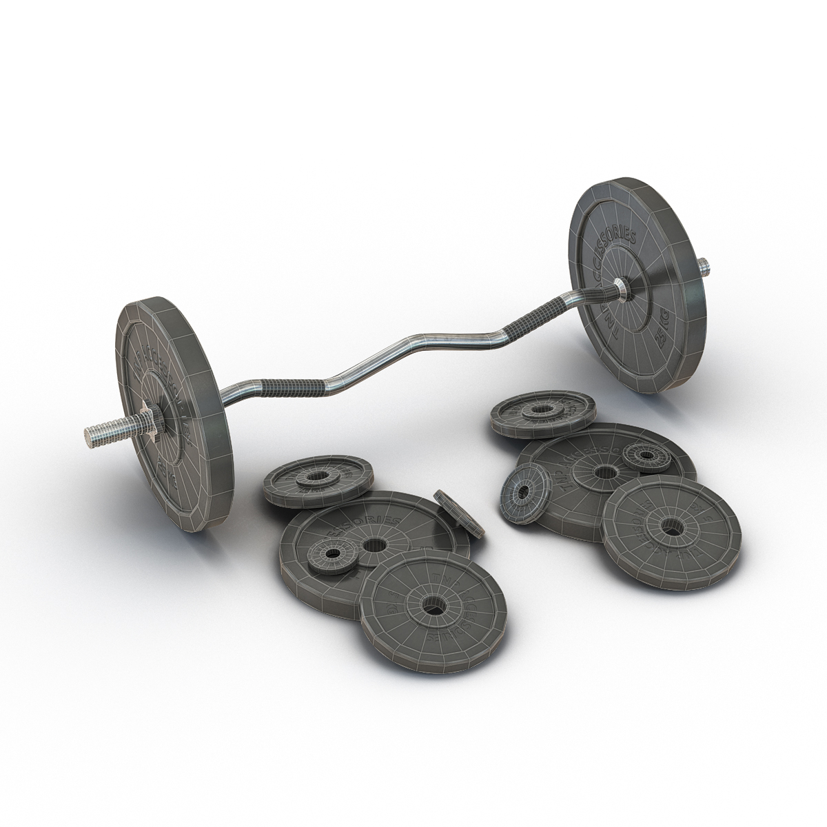 3D Barbell and Plates model