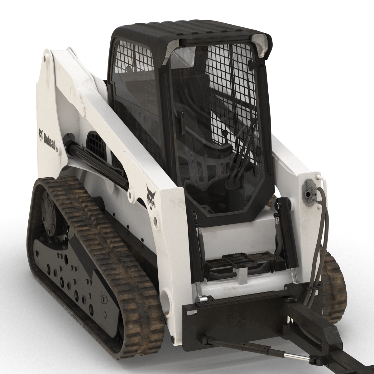 3D Compact Tracked Loader Bobcat With Brush Saw Rigged