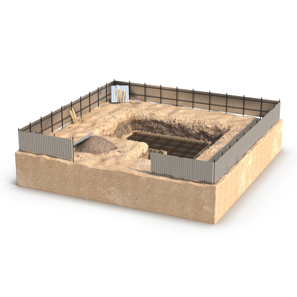 3D Construction Pit 3 model