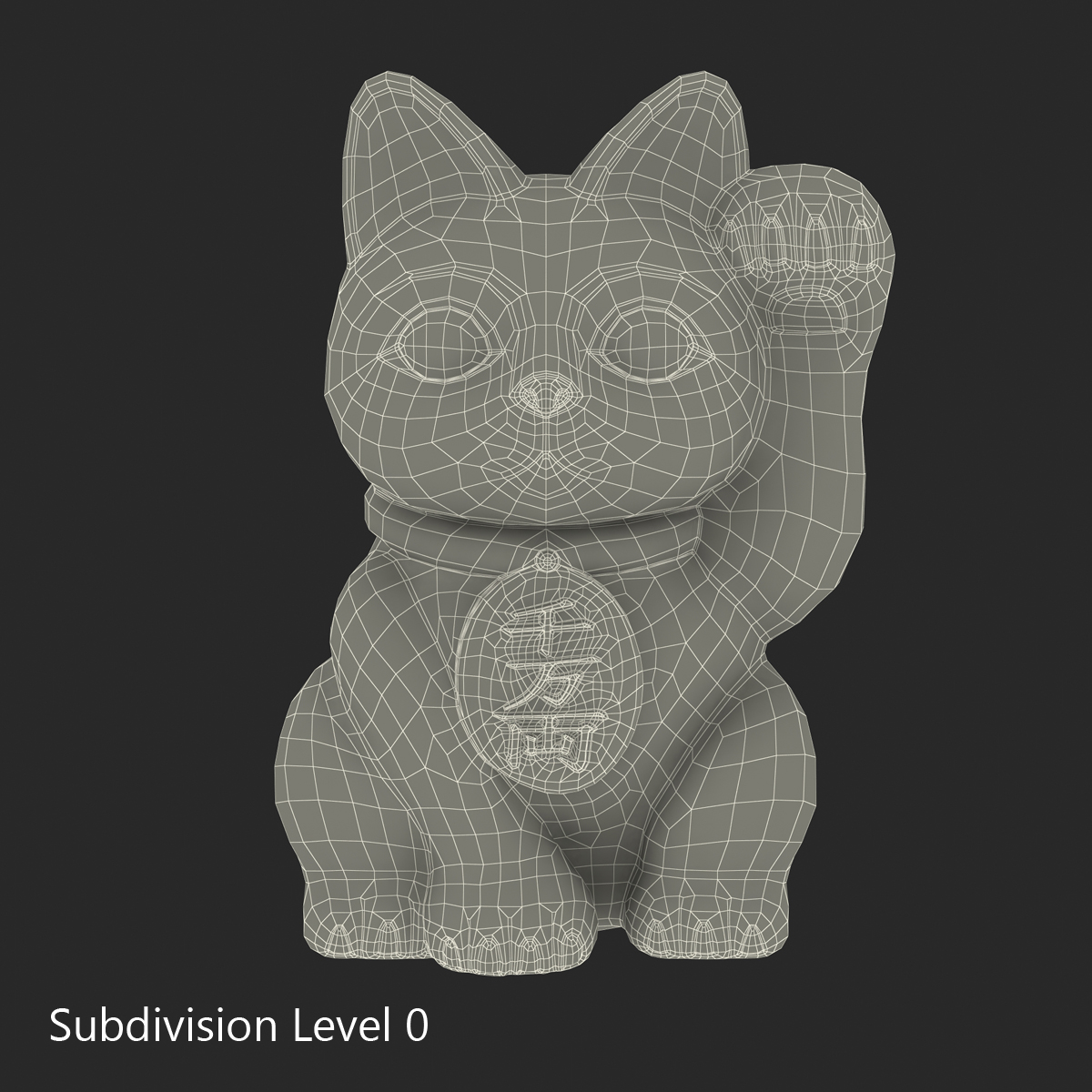 3D Maneki Neko 2 model