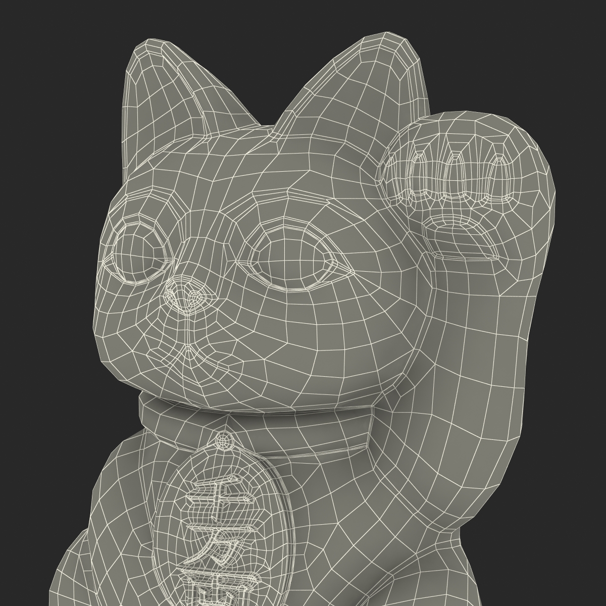 3D Maneki Neko 2 model