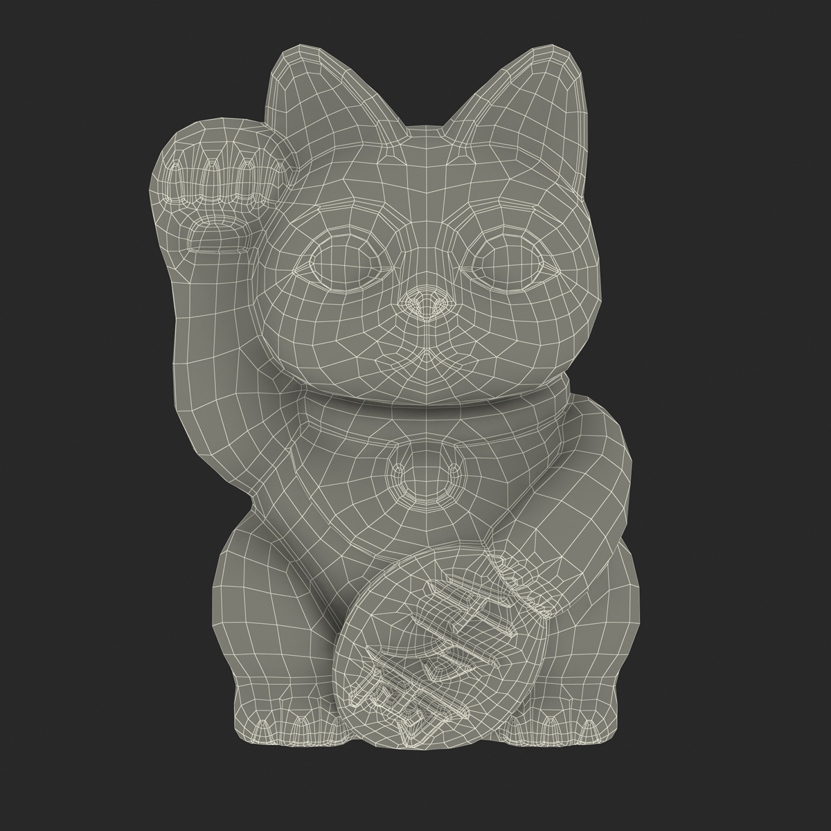 3D model Maneki Neko 3 Golden