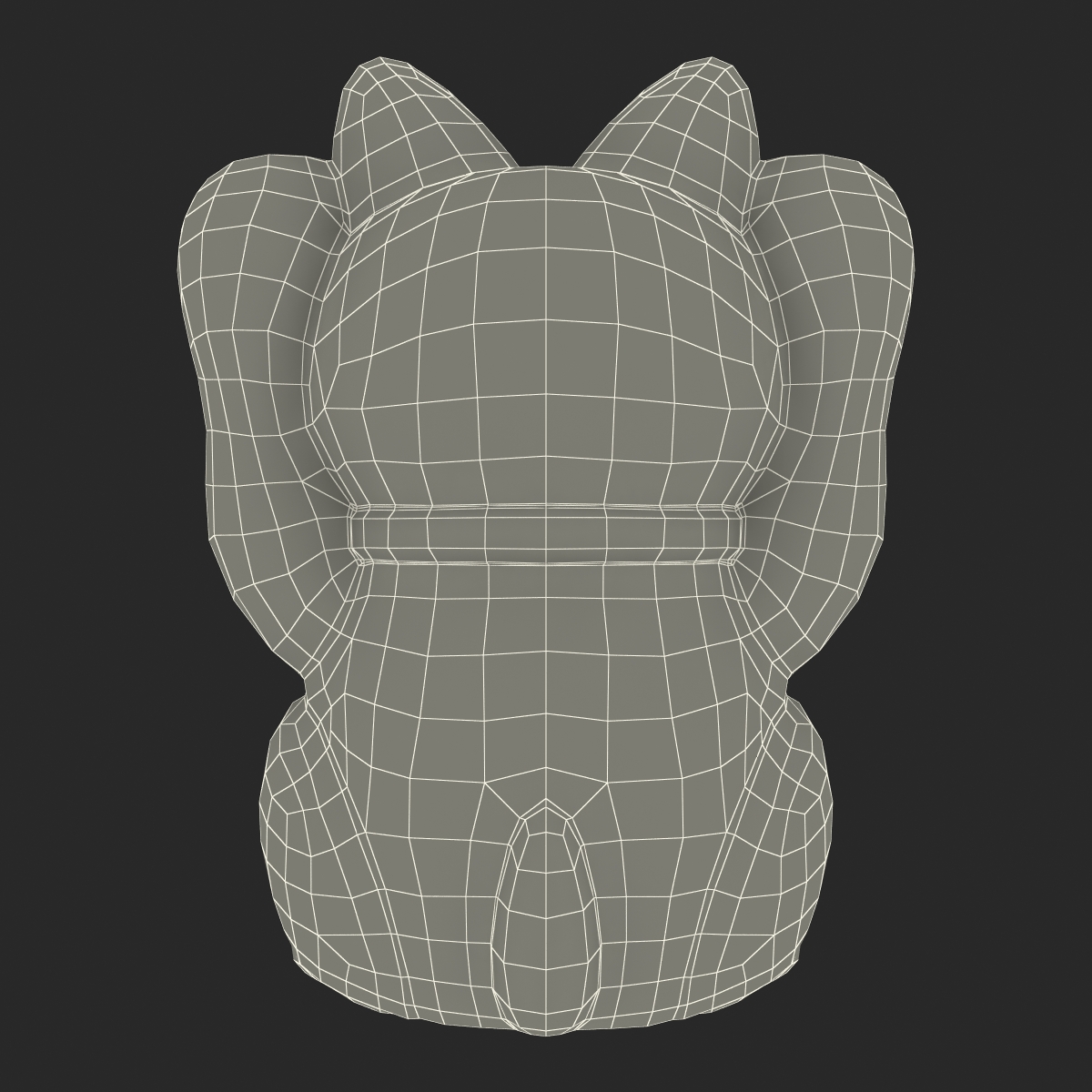 3D Maneki Neko Golden model