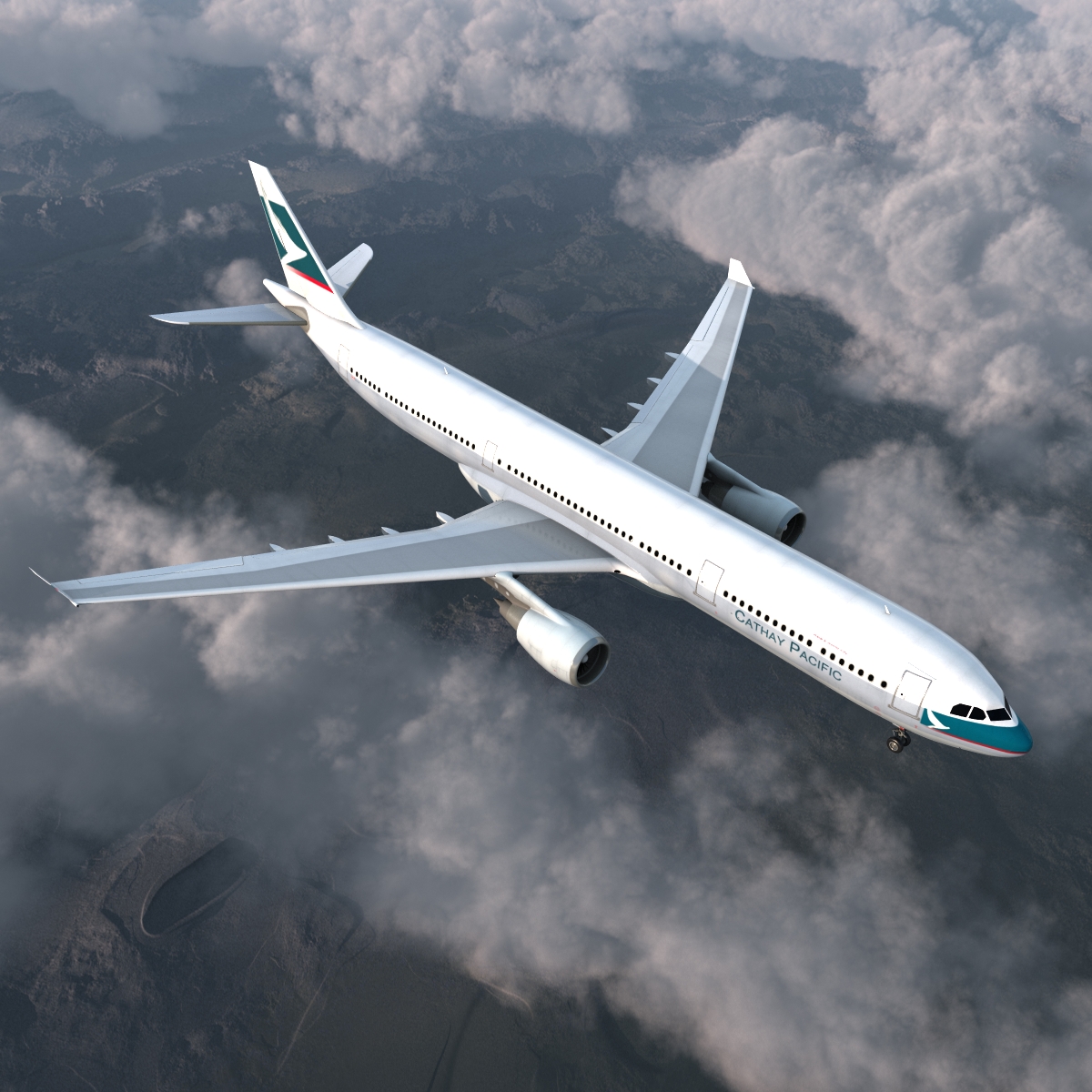 3D Jet Airliner Airbus A330-300 Cathay Pacific model