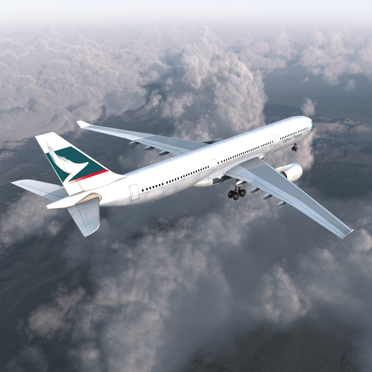 3D Jet Airliner Airbus A330-300 Cathay Pacific model