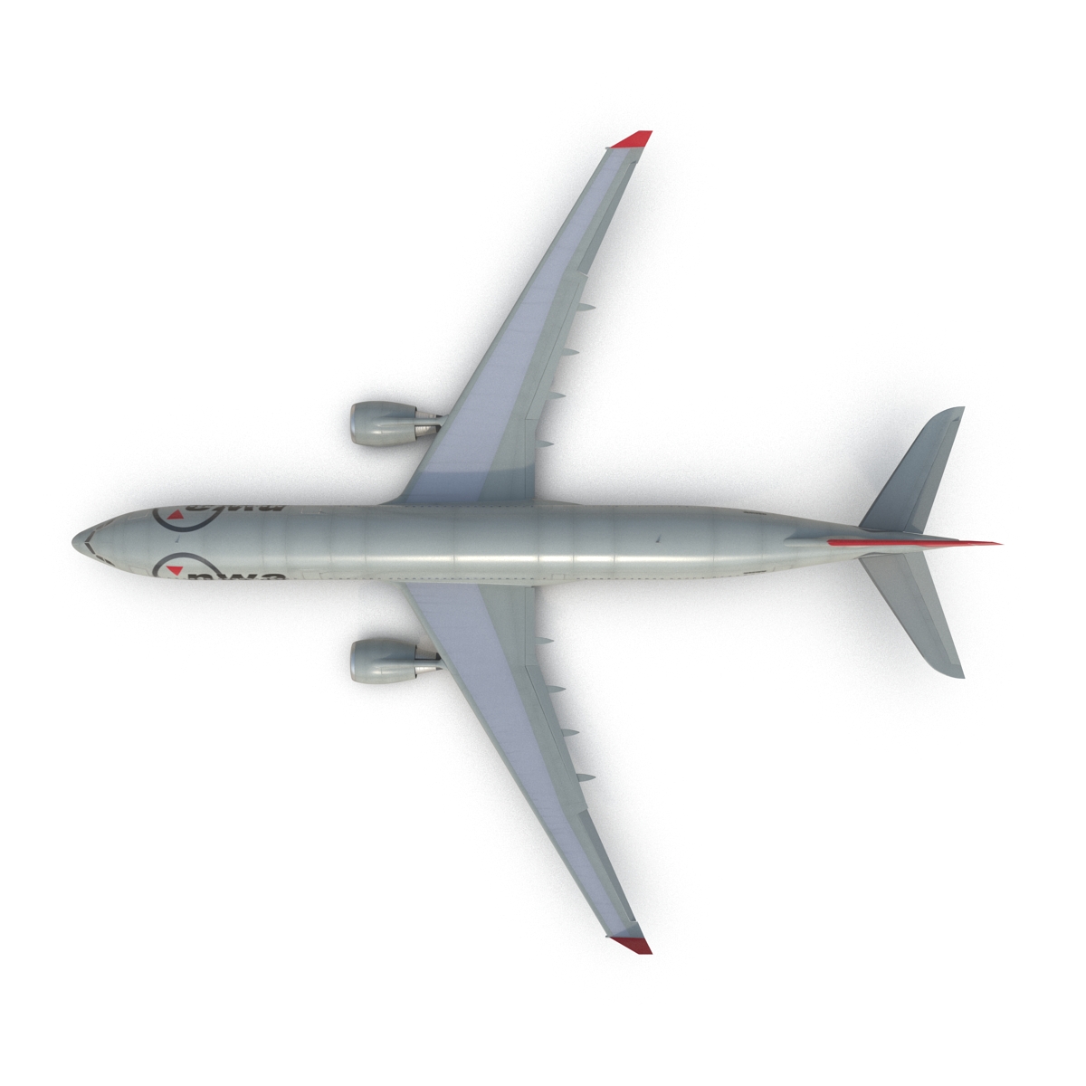 Jet Airliner Airbus A330-300 Northwest Airlines Rigged 3D model