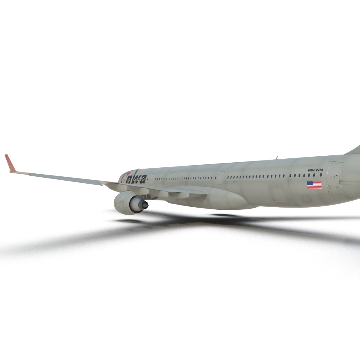 Jet Airliner Airbus A330-300 Northwest Airlines Rigged 3D model