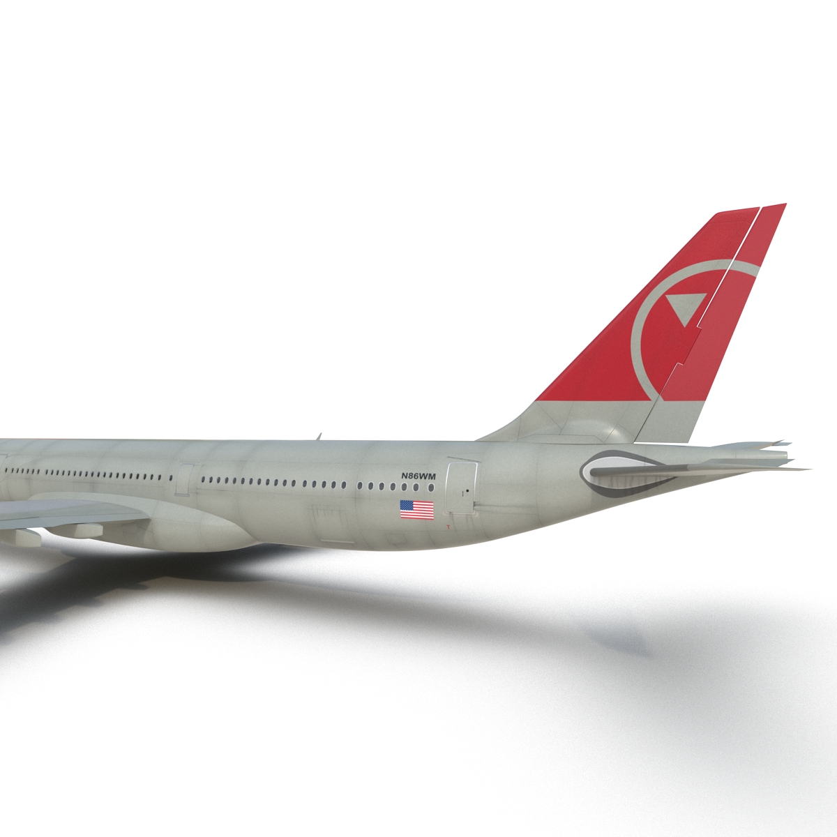 Jet Airliner Airbus A330-300 Northwest Airlines Rigged 3D model