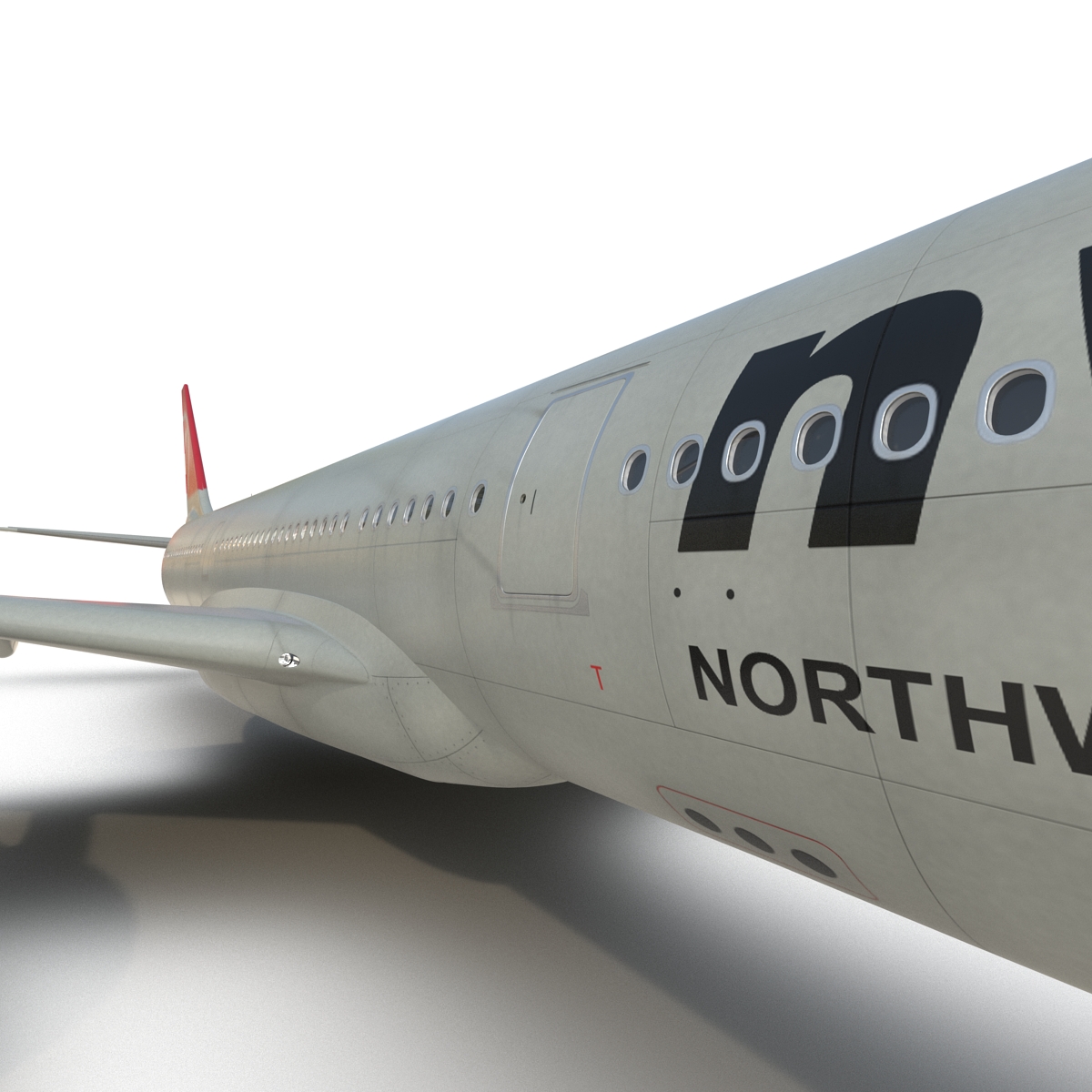 Jet Airliner Airbus A330-300 Northwest Airlines Rigged 3D model