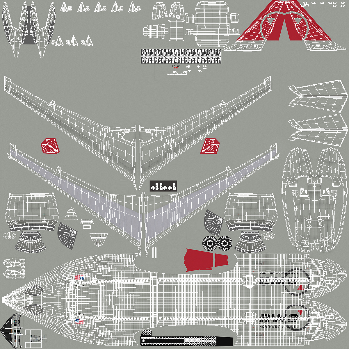 Jet Airliner Airbus A330-300 Northwest Airlines Rigged 3D model