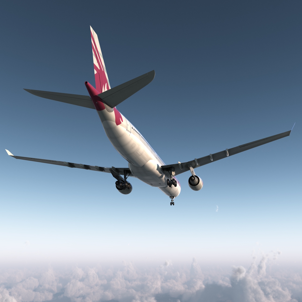 Jet Airliner Airbus A330-300 Qatar 3D model