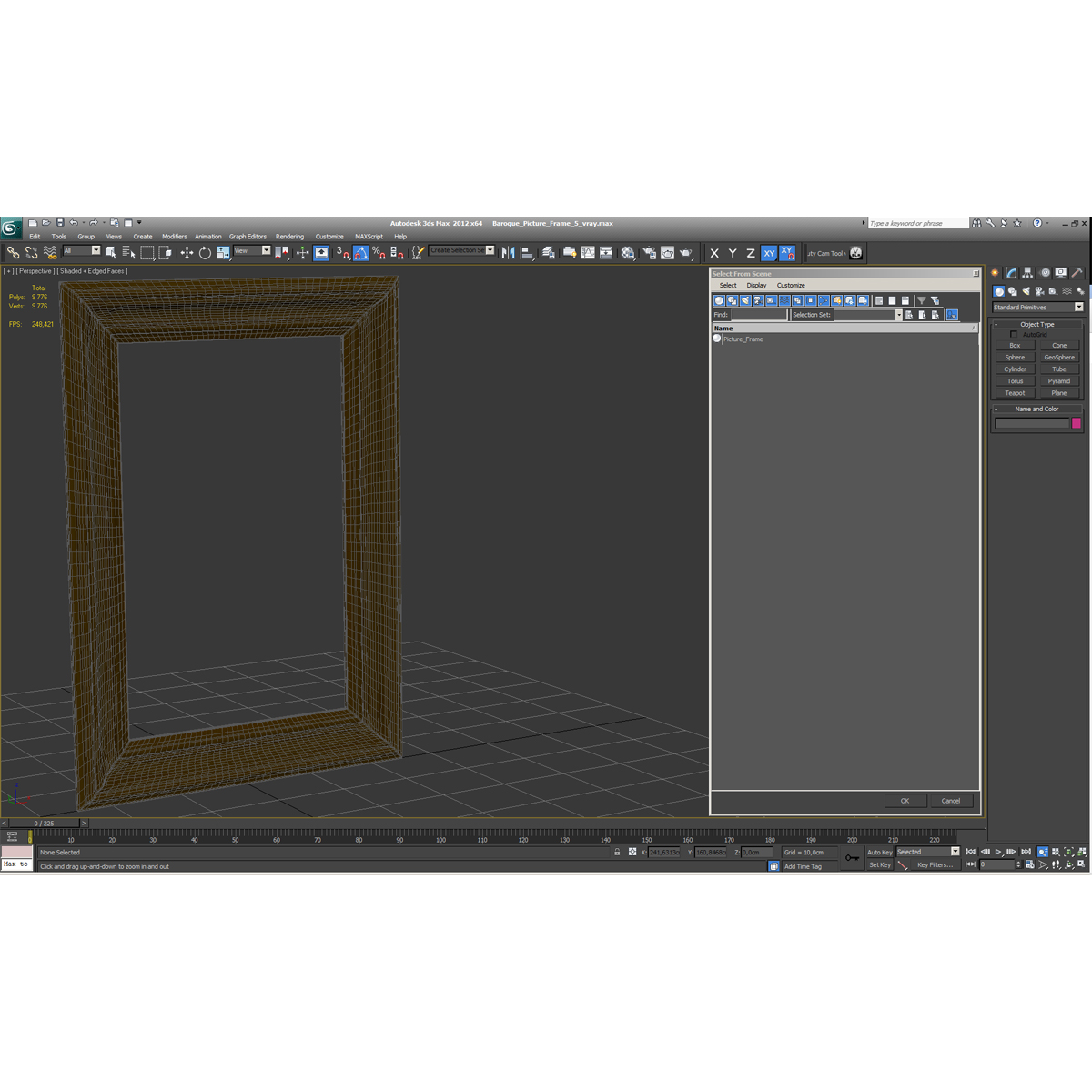 3D Baroque Picture Frame 5 model