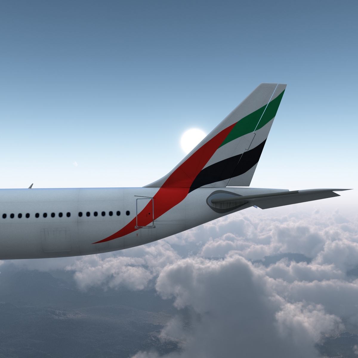 Jet Airliner Airbus A330-300 Emirates Rigged 3D model