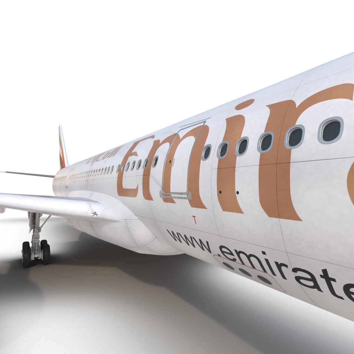 Jet Airliner Airbus A330-300 Emirates Rigged 3D model