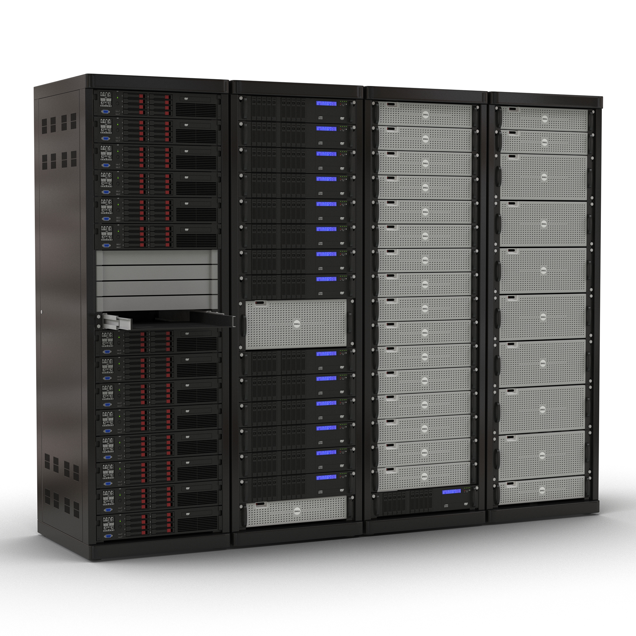 3D Dell Server Racks Set