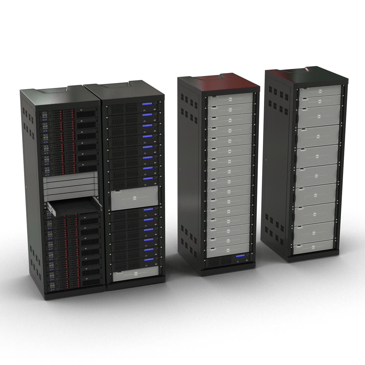 3D Dell Server Racks Set