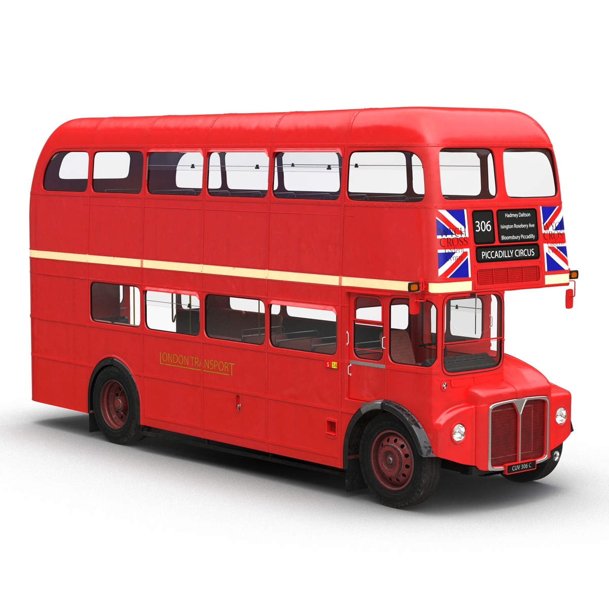 London Bus Routemaster Rigged 3D model