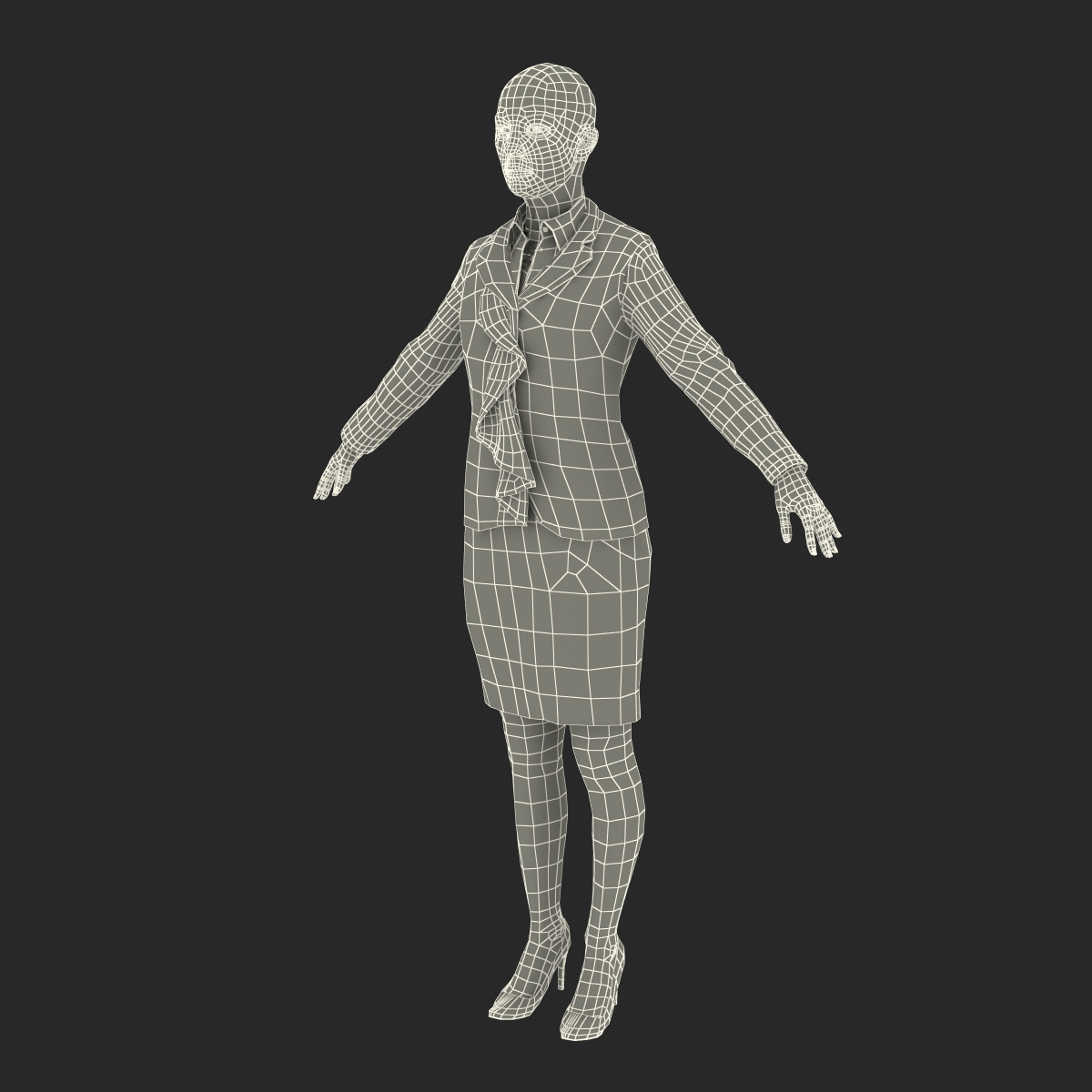 Business Woman Caucasian 3D model