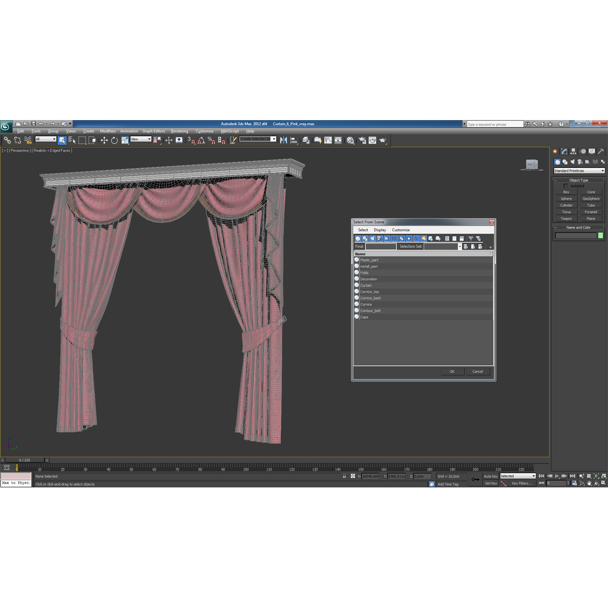 Curtain 6 Pink 3D model