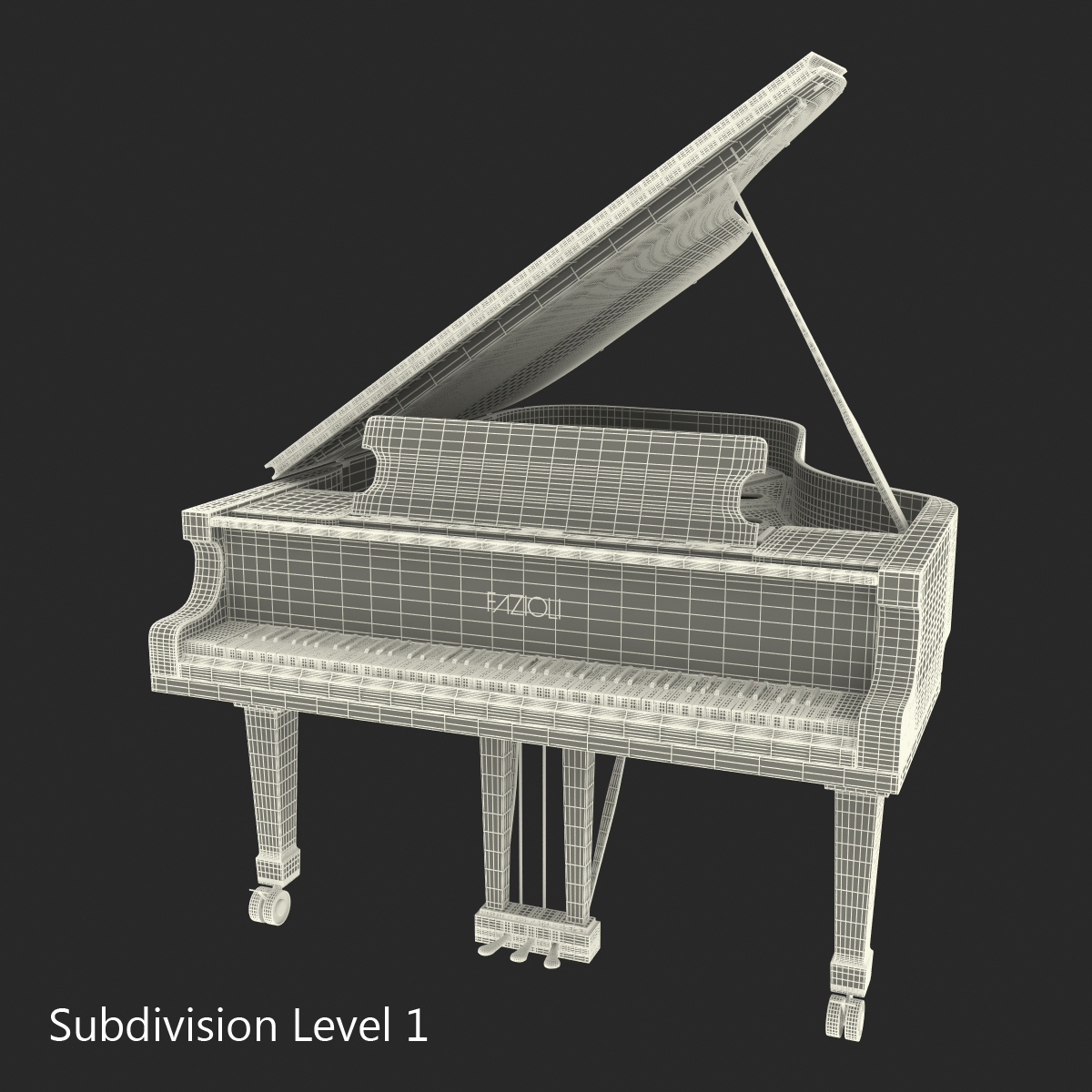 Grand Piano Fazioli 3D model