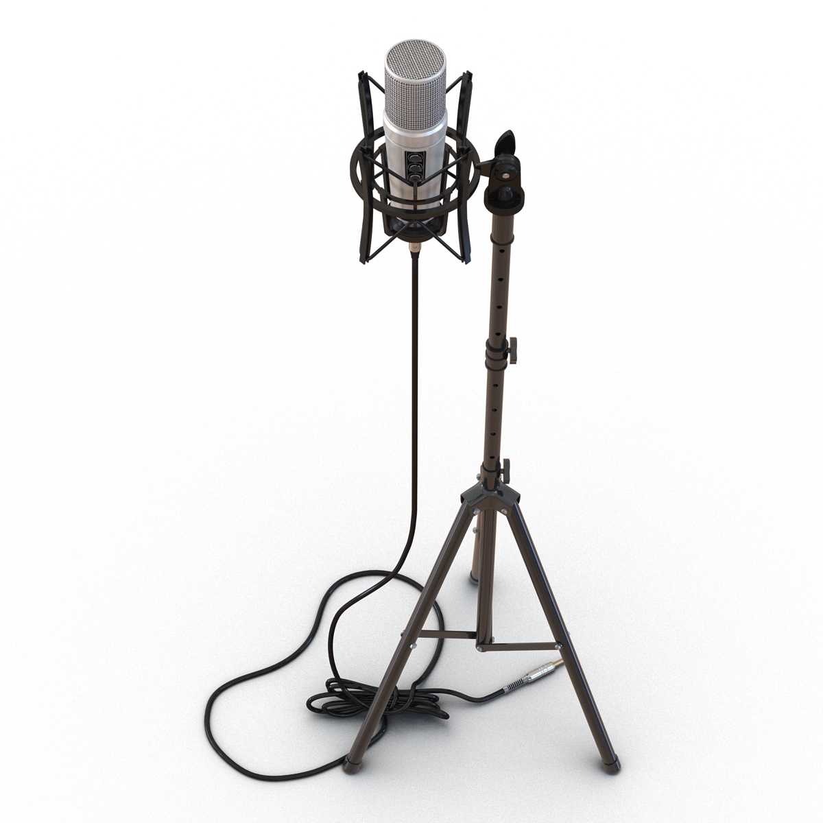 Studio Microphone and Stand 2 3D model