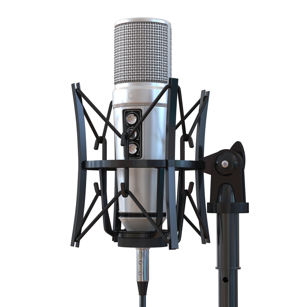 Studio Microphone and Stand 2 3D model