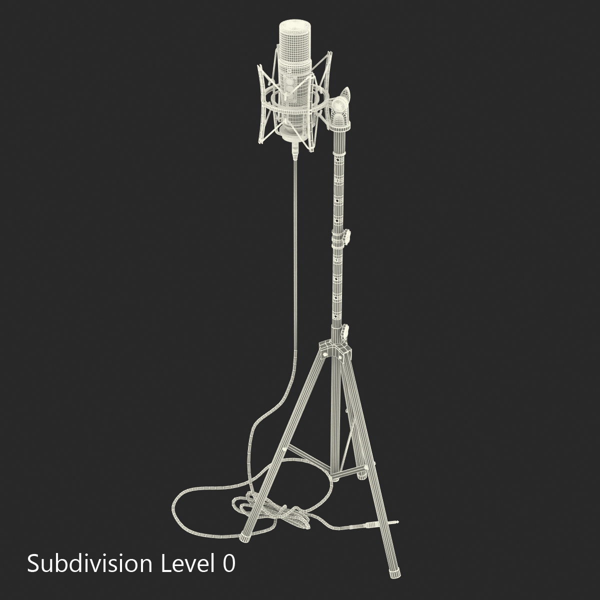 Studio Microphone and Stand 2 3D model