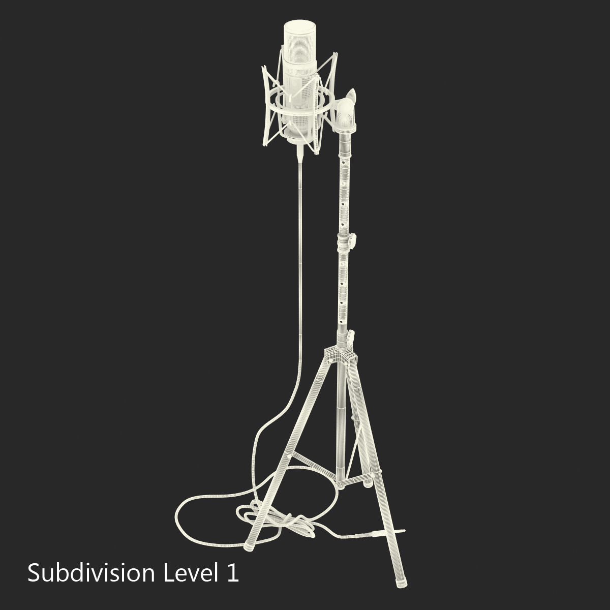 Studio Microphone and Stand 2 3D model