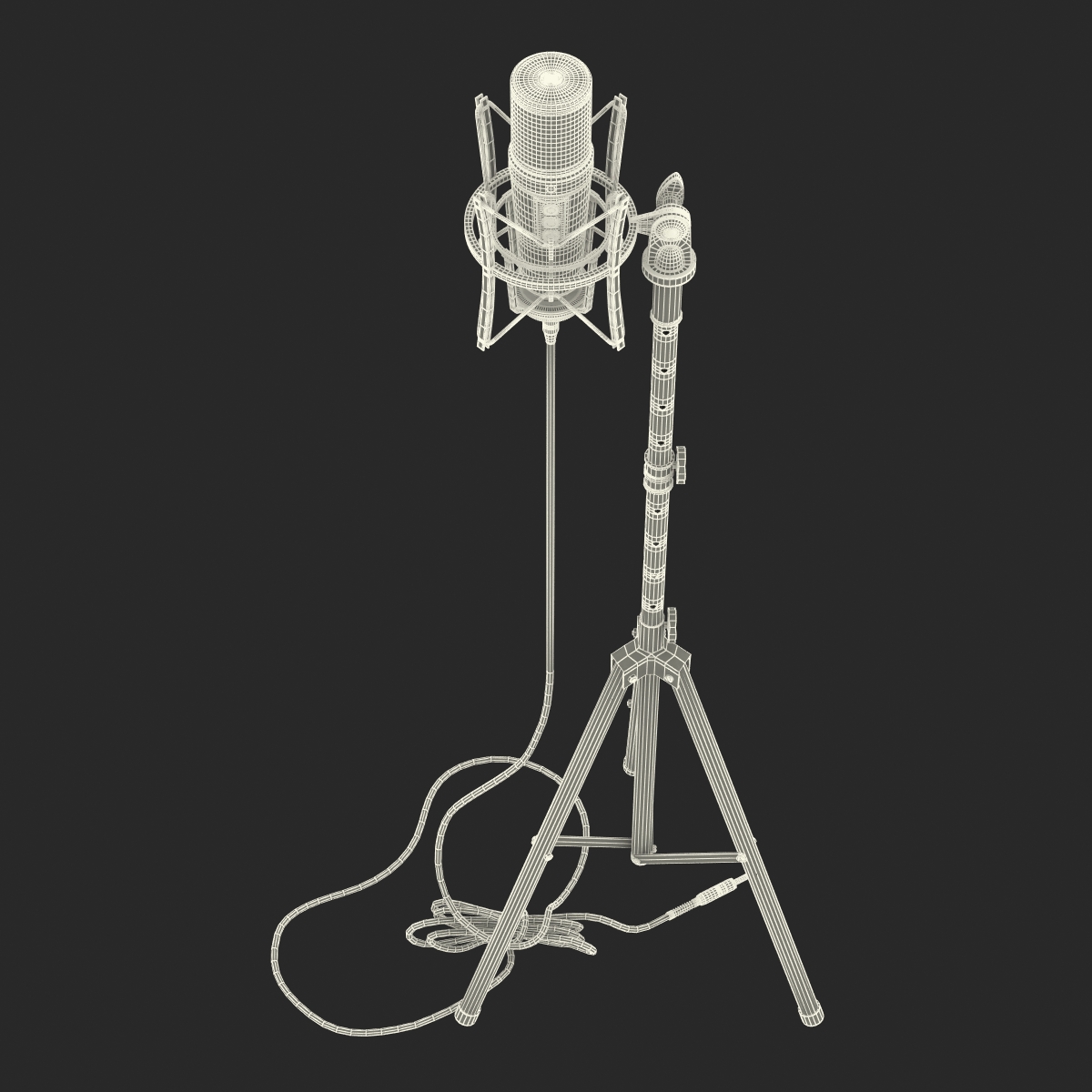 Studio Microphone and Stand 2 3D model