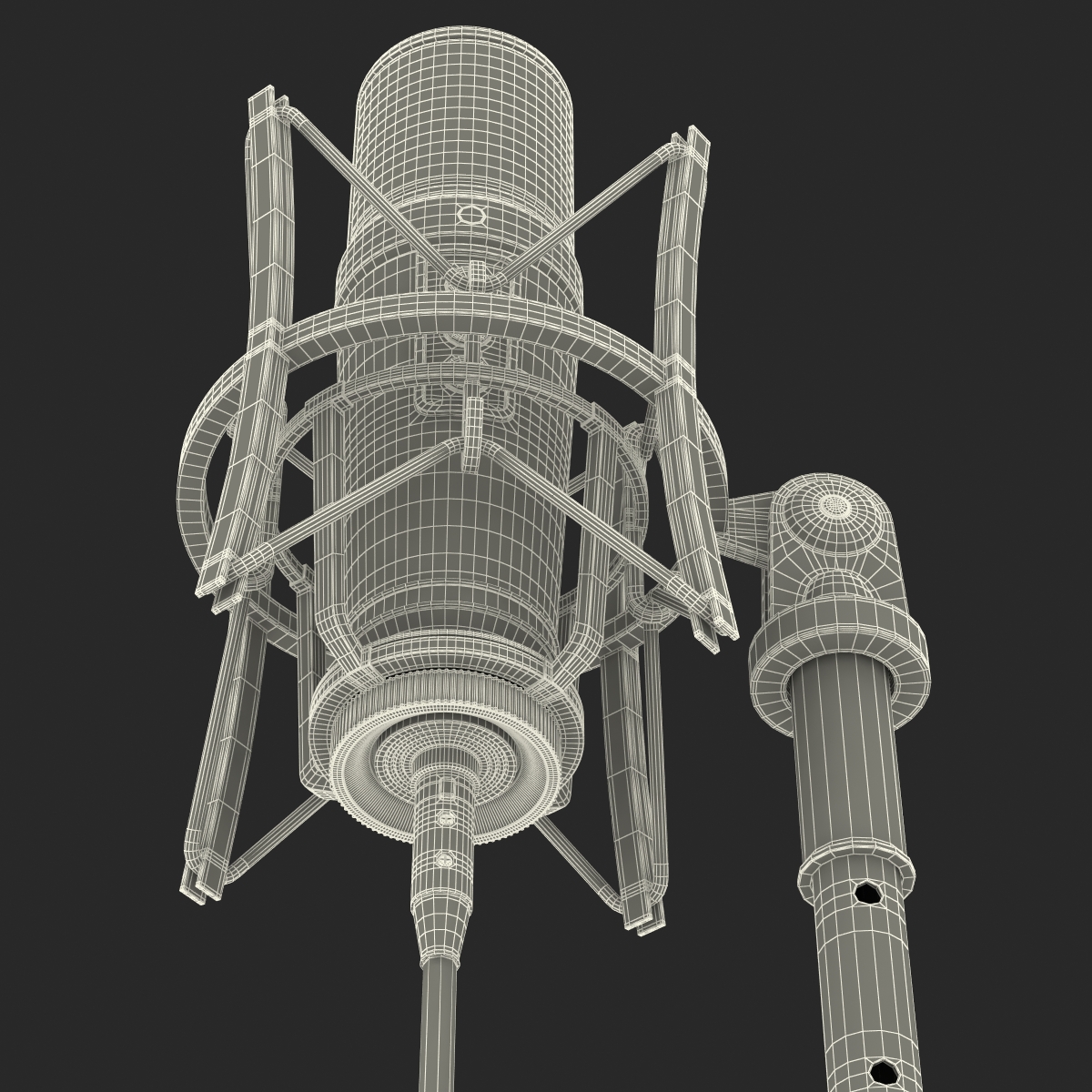 Studio Microphone and Stand 2 3D model