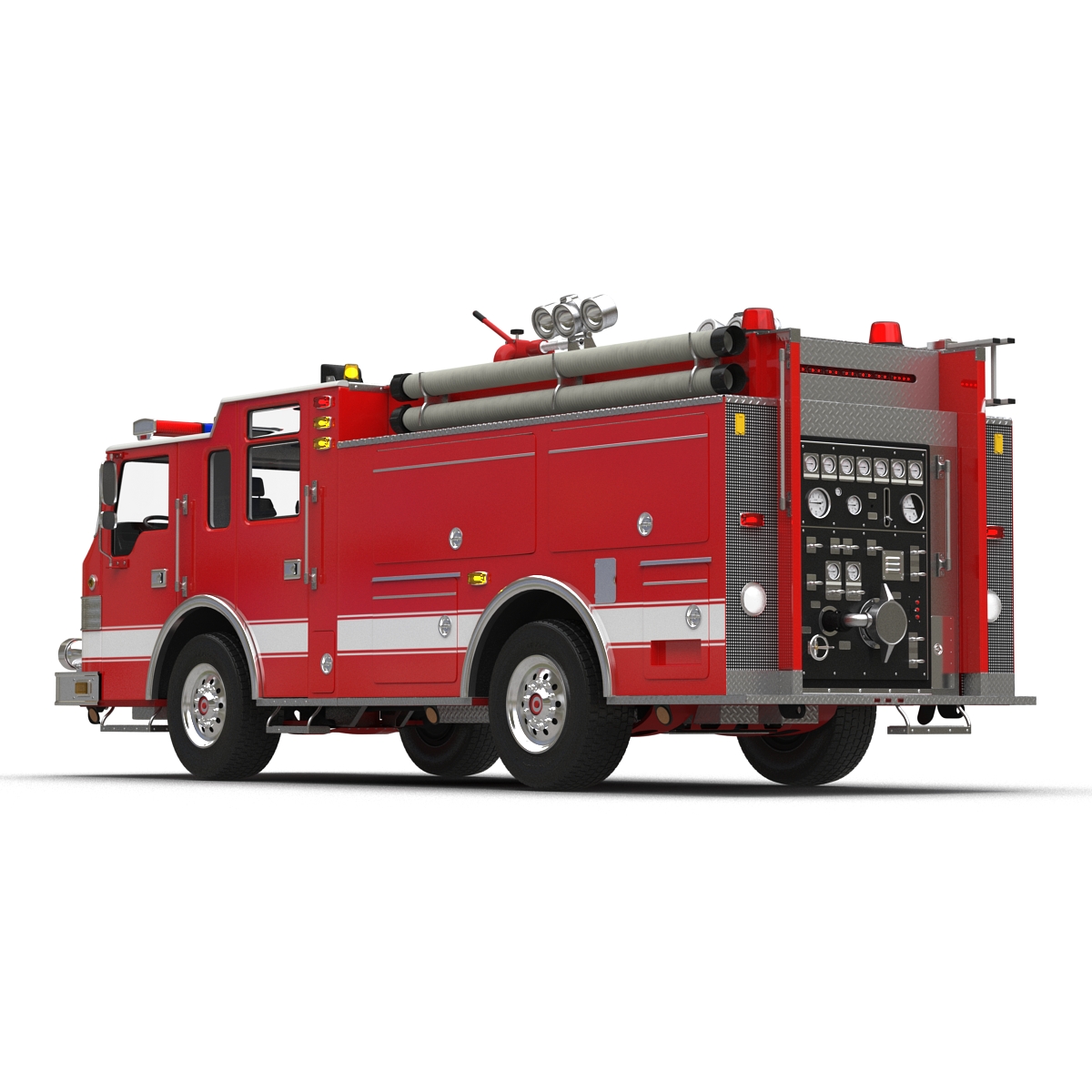 Fire Truck Apparatus 3 3D