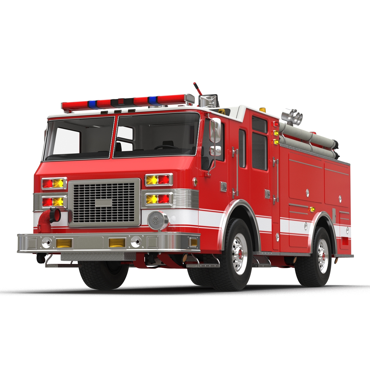 Fire Truck Apparatus 3 3D