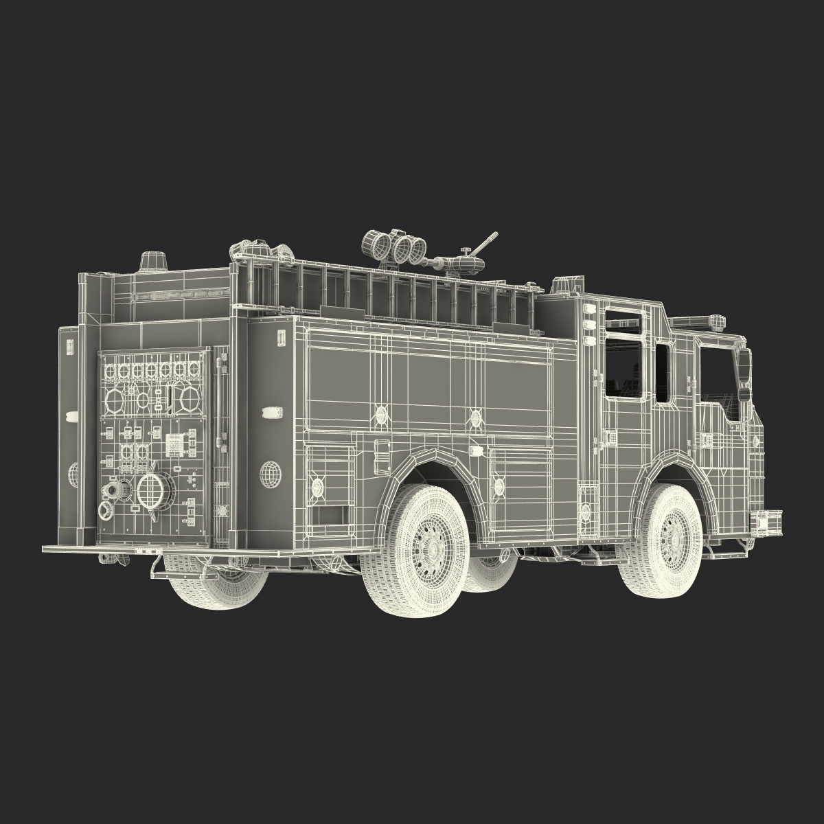 Fire Truck Apparatus 3 3D