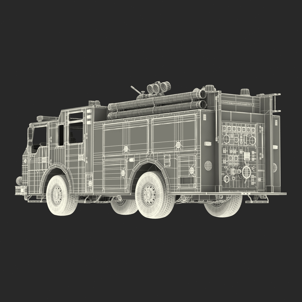 Fire Truck Apparatus 3 3D