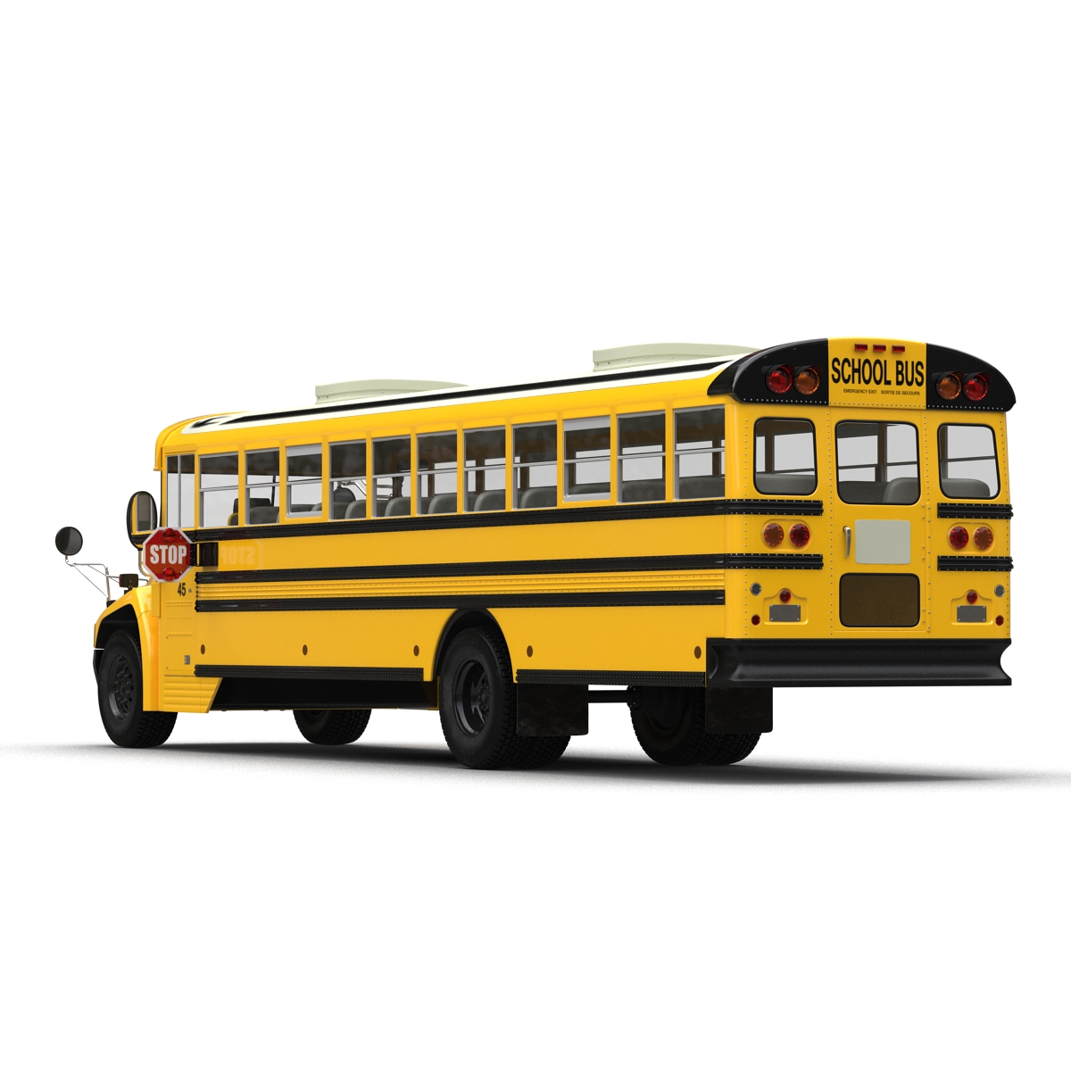 3D School Bus 2 Simple Interior model