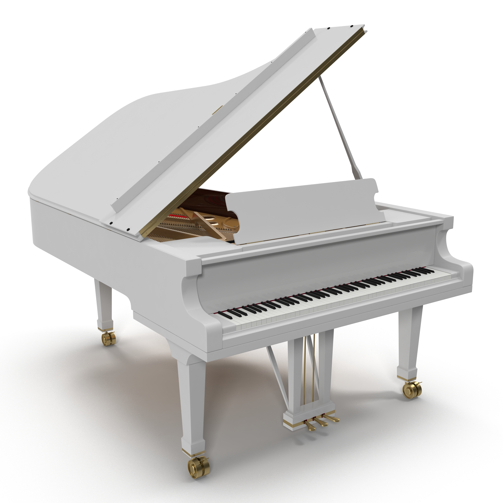 Grand Piano White 3D