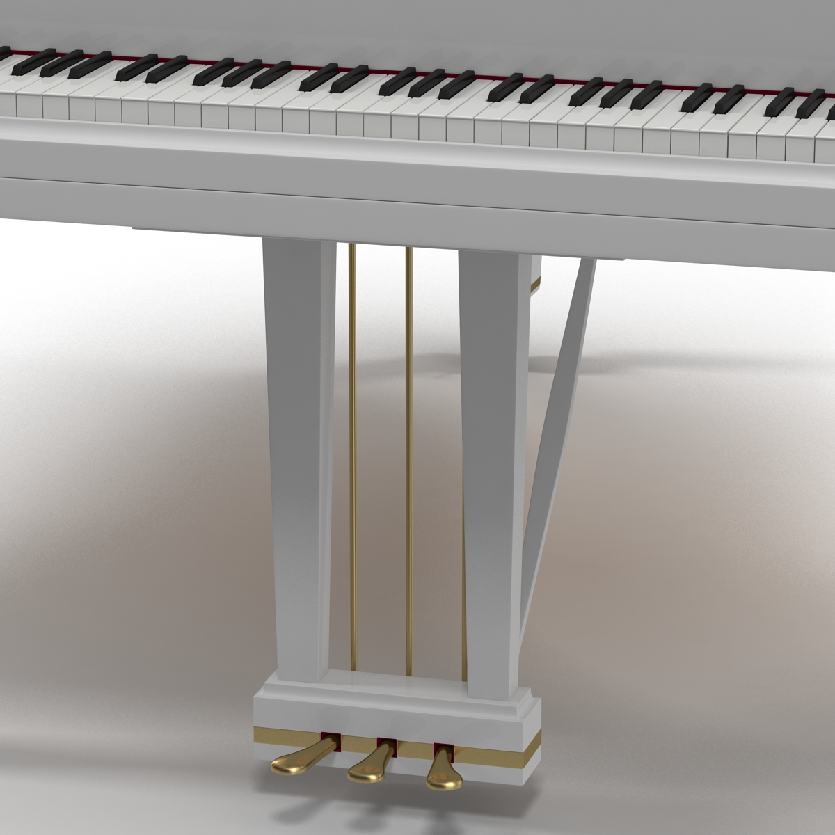 Grand Piano White 3D