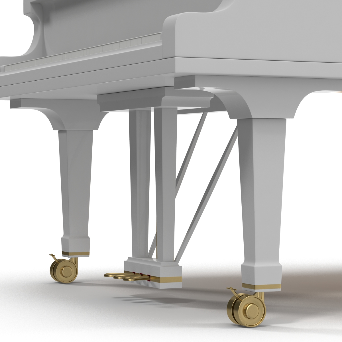 Grand Piano White 3D