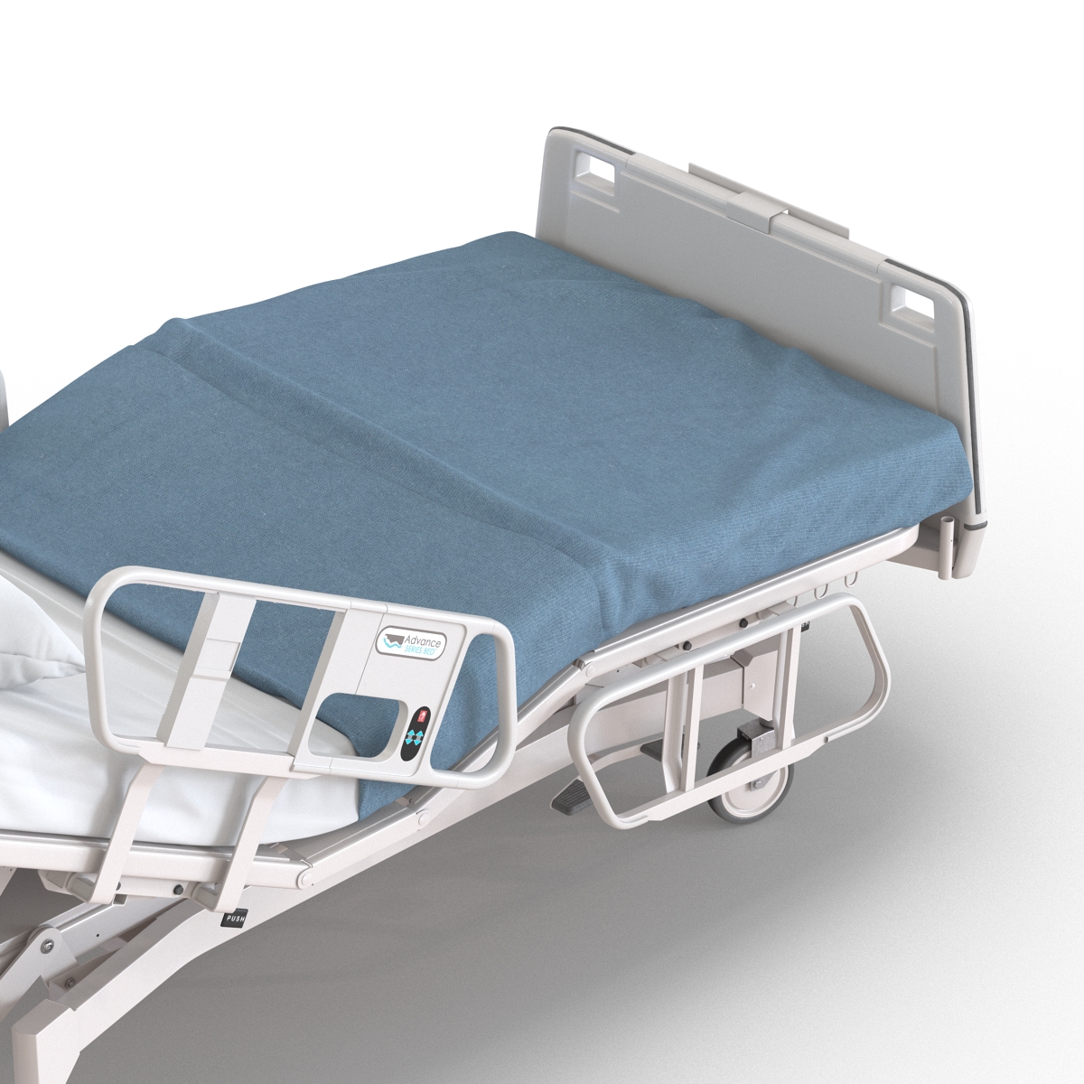 Hospital Bed Rigged 3D model