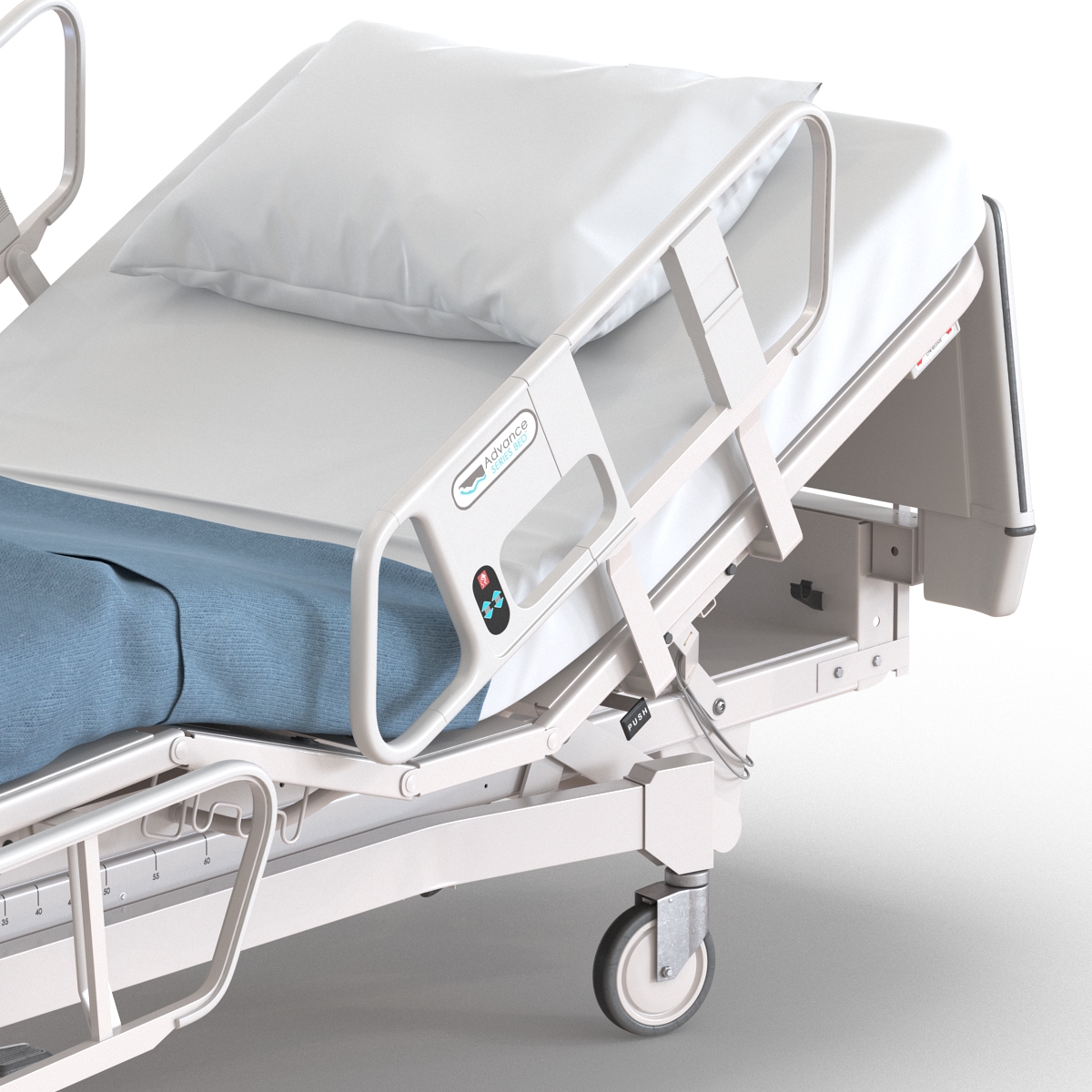 Hospital Bed Rigged 3D model